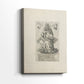 Side view of a canvas art print of a detailed illustration with subtle texture and minimal depth, showing gallery-wrapped depth.