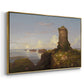 Italian Coast Scene with Ruined Tower, 1838 - Floater Framed Canvas Print