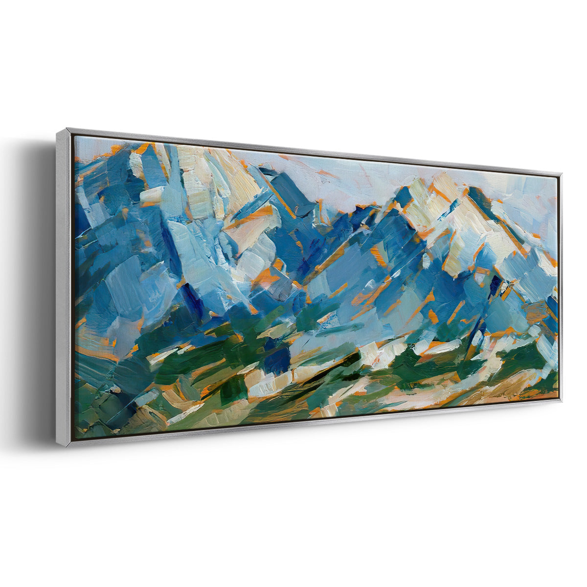 Blue Mountain Peaks I - Floater Framed Canvas Print