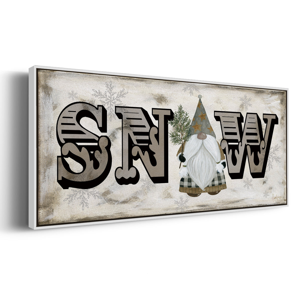 Winter Wonderland Friend Snow - Floater Framed Canvas Print