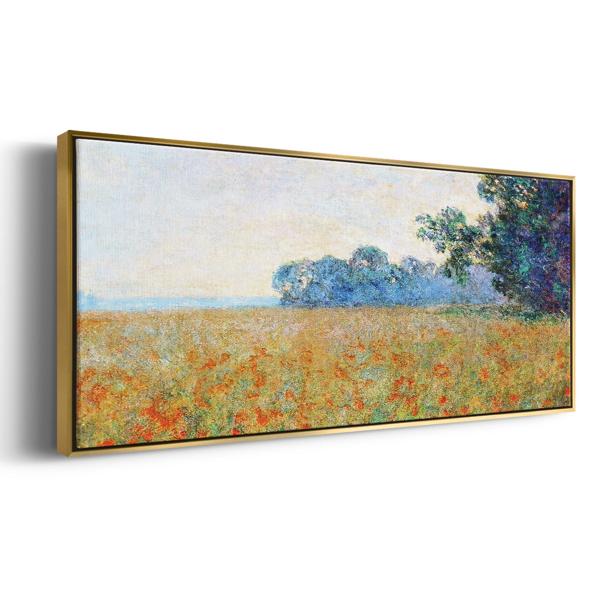 Oat and Poppy Field, 1890 - Floater Framed Canvas Print