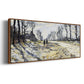 The Road, Effect of Snow at Sunset, 1869 - Floater Framed Canvas Print