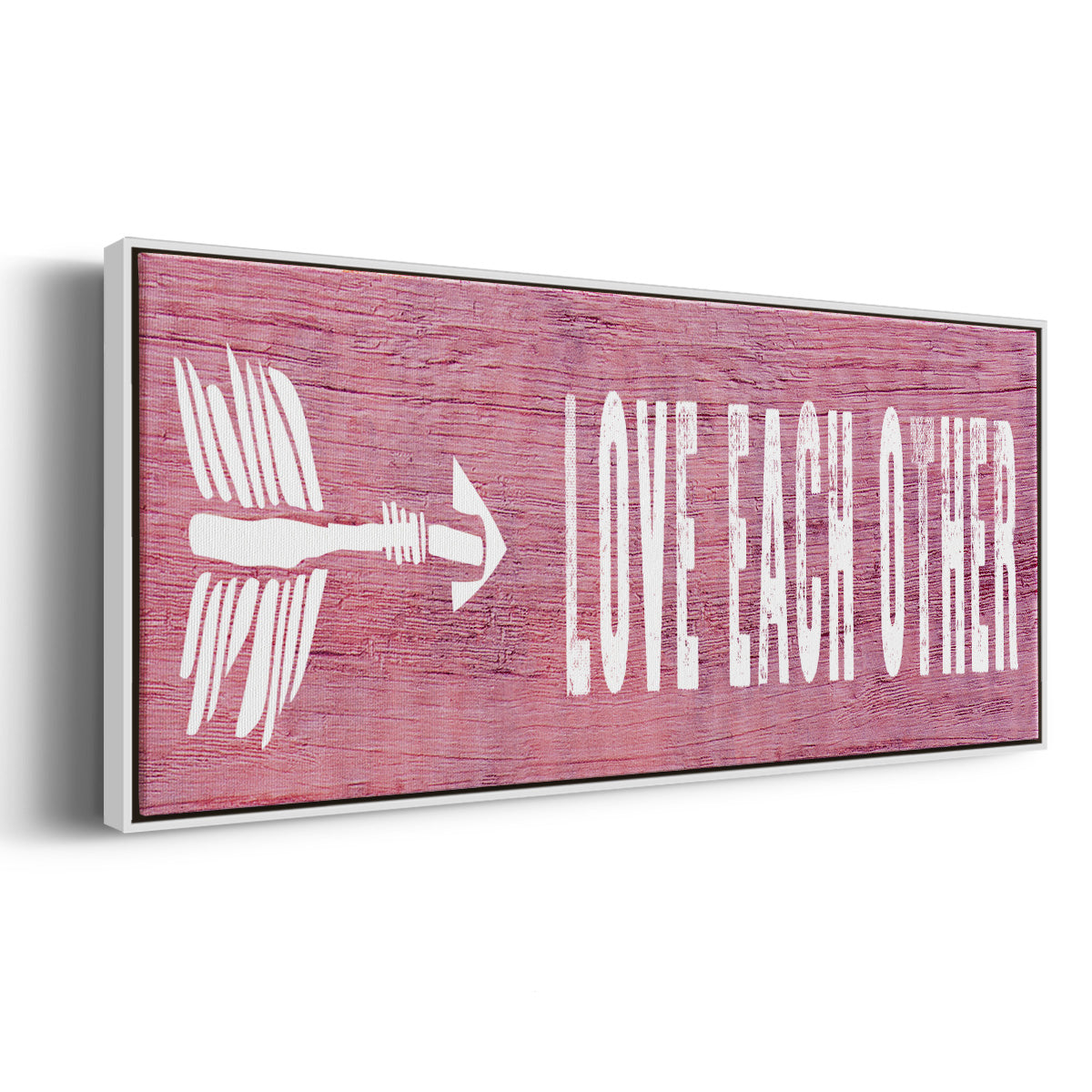 Love Each Other - Floater Framed Canvas Print
