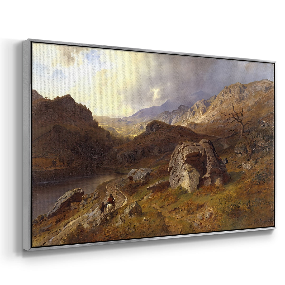 Lledr Valley in Wales, 1864 - Floater Framed Canvas Print