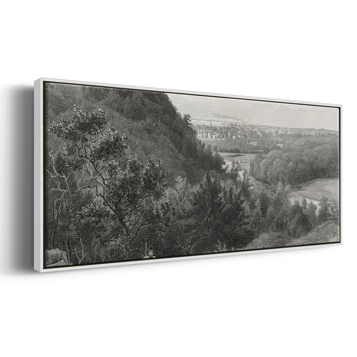 East Rock, New Haven - Floater Framed Canvas Print