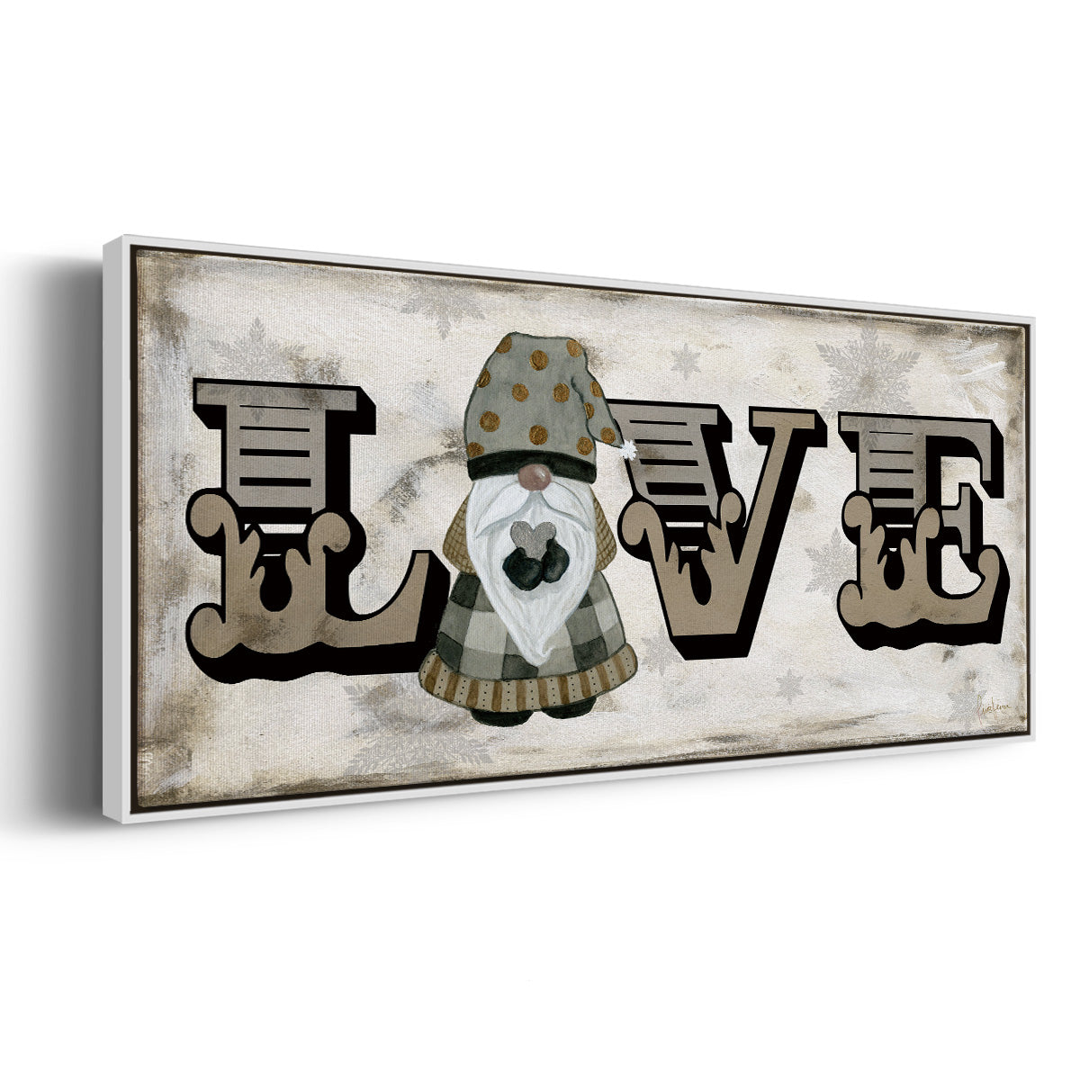Winter Wonderland Friend Love - Floater Framed Canvas Print