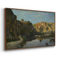 River Landscape with Cliffs, c. 1850-1860 - Floater Framed Canvas Print