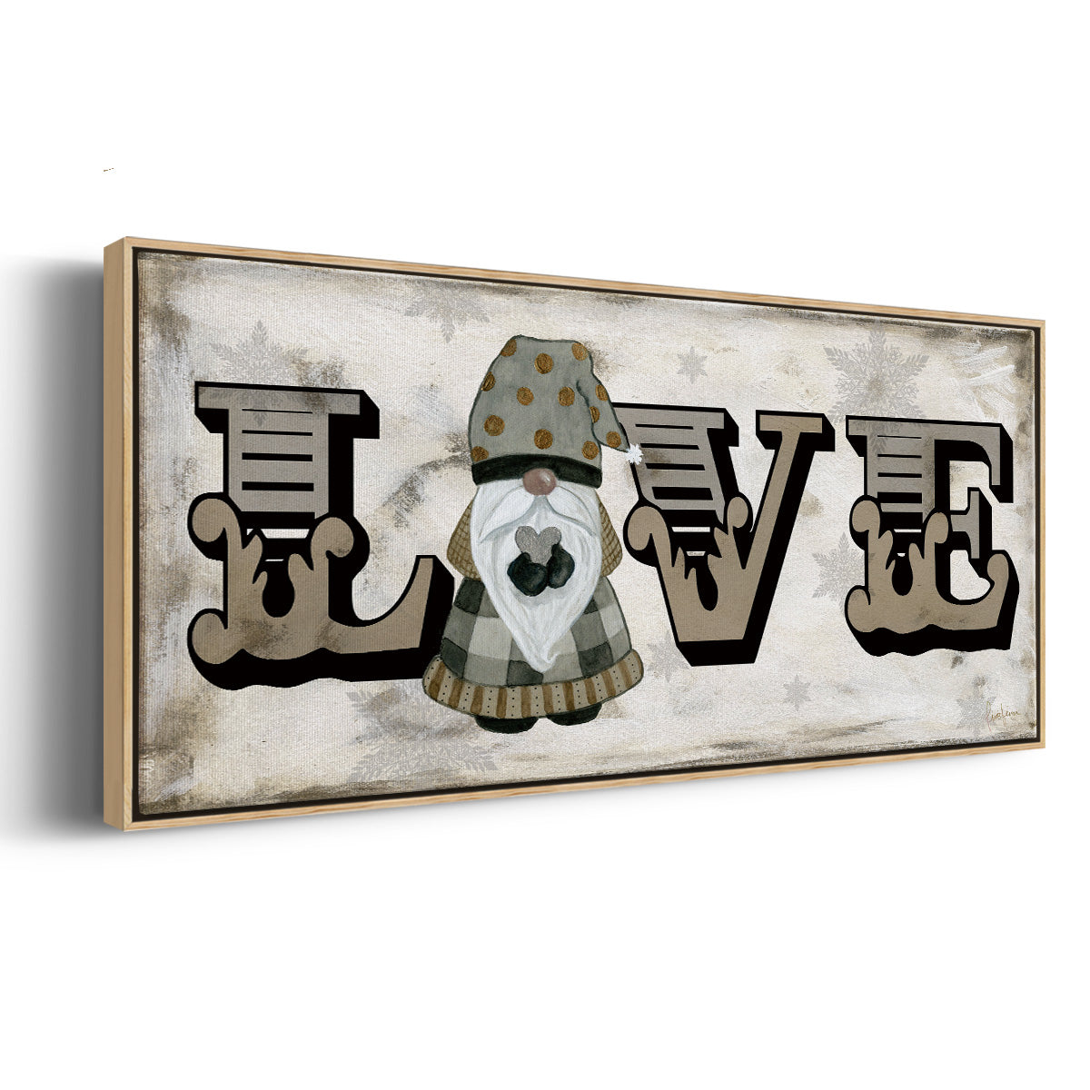 Winter Wonderland Friend Love - Floater Framed Canvas Print