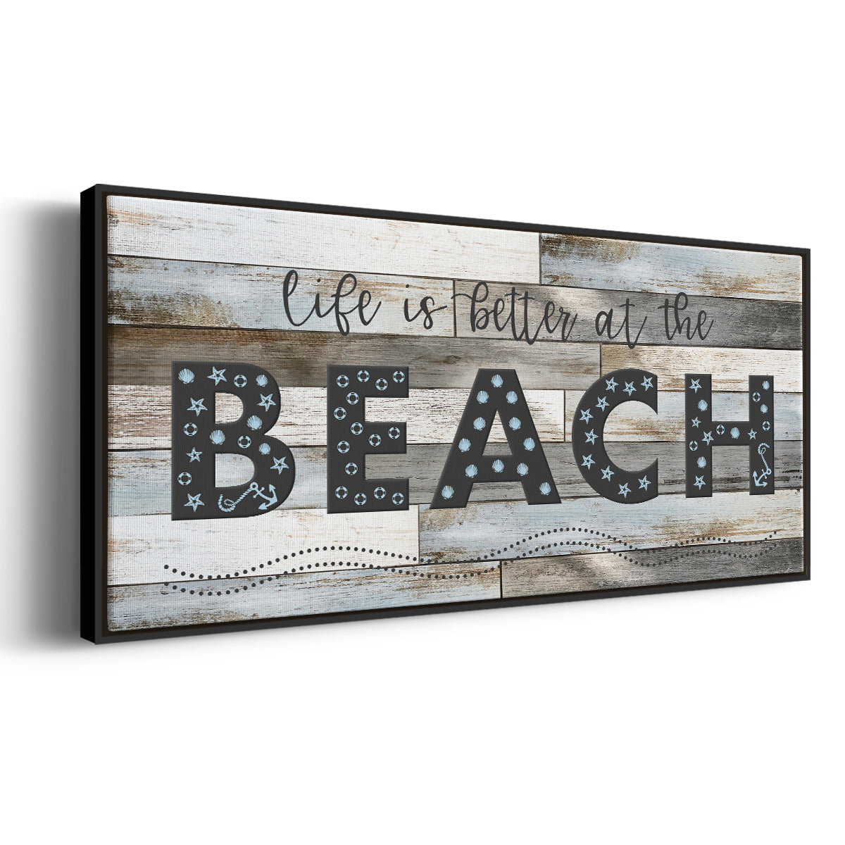 Better at the Beach - Floater Framed Canvas Print