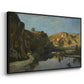 River Landscape with Cliffs, c. 1850-1860 - Floater Framed Canvas Print