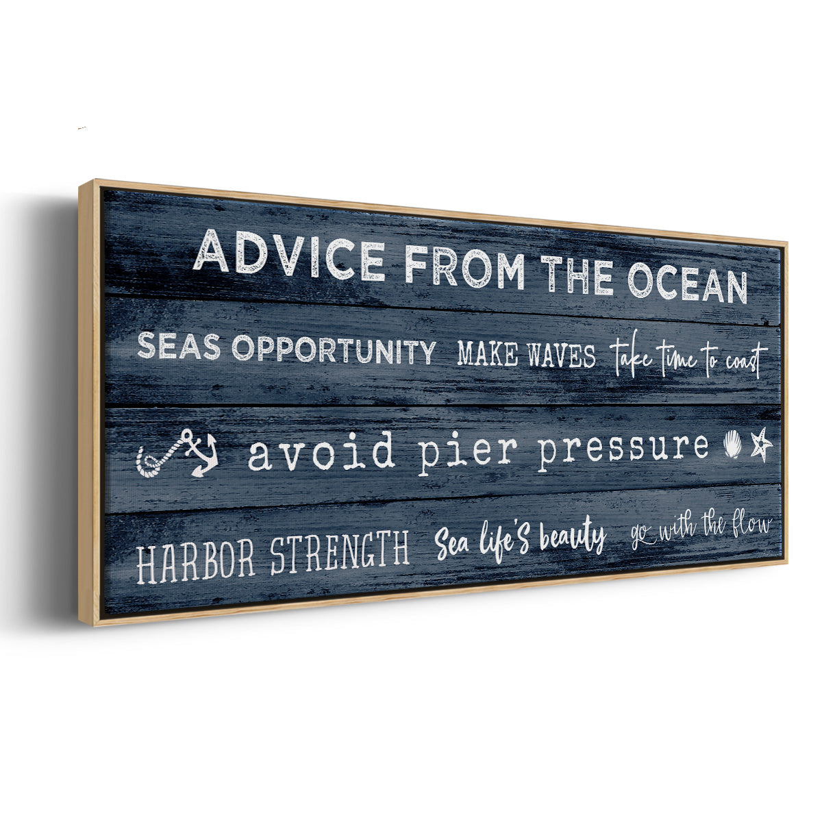 Navy Ocean - Floater Framed Canvas Print