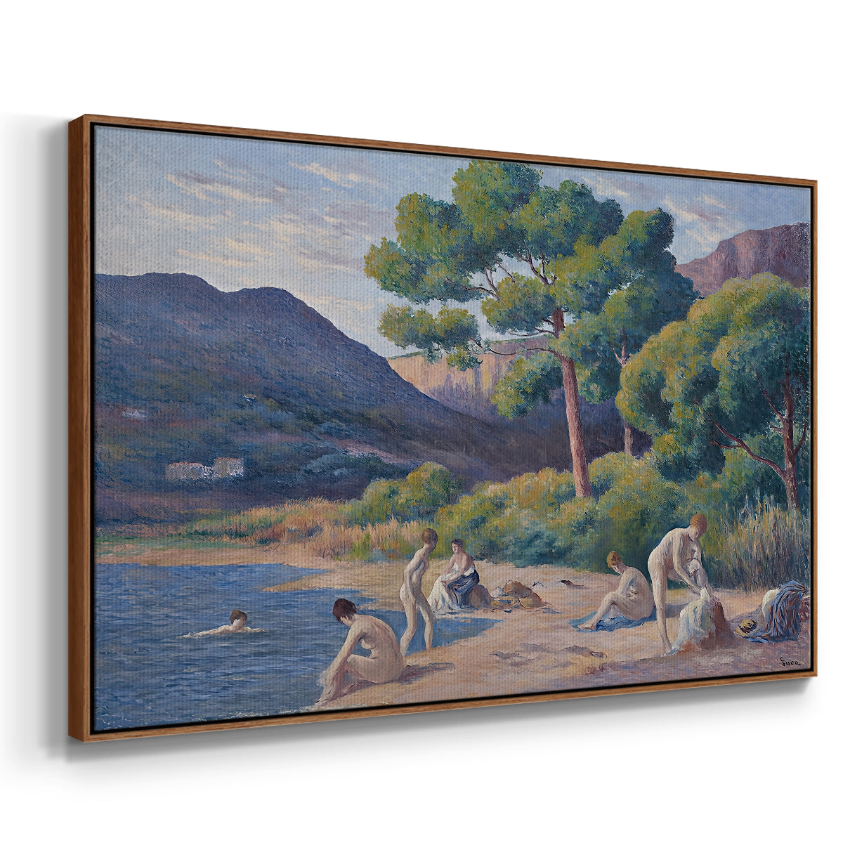 Bathers in Saint-Tropez, c. 1909 - Floater Framed Canvas Print