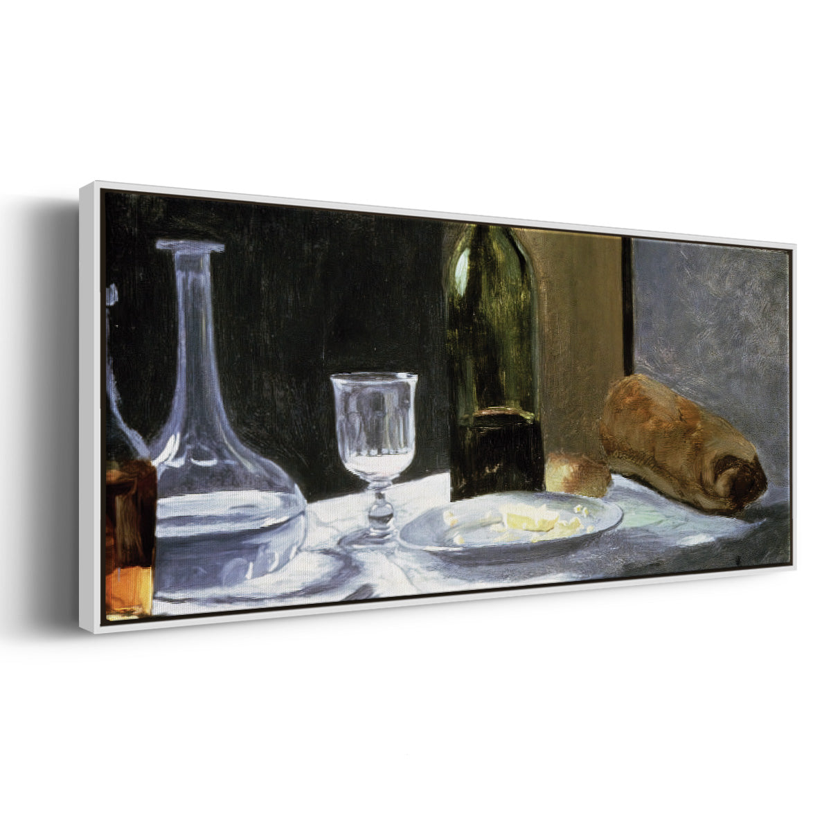 Still Life with Bottles, 1862 - Floater Framed Canvas Print