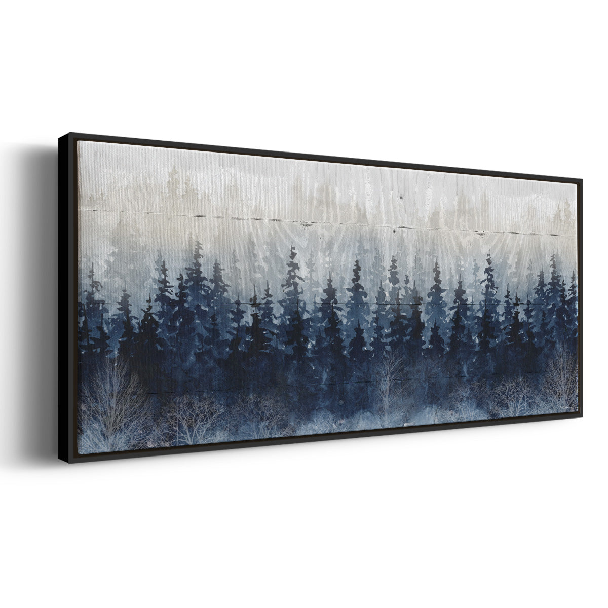 Misty Indigo Forest - Floater Framed Canvas Print
