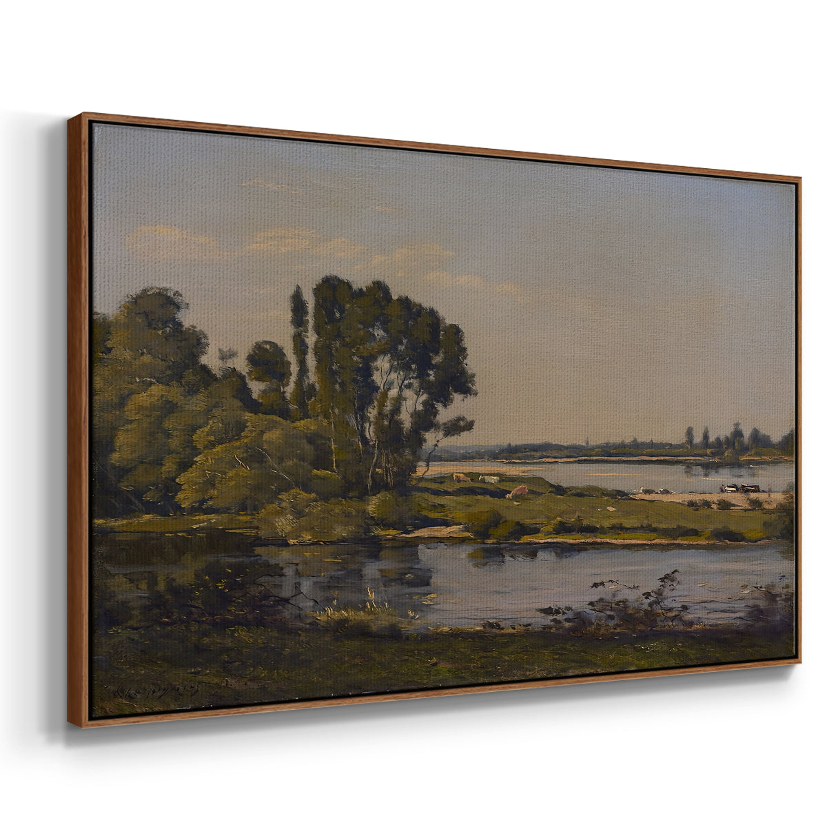 Landscape with a River, 1892 - Floater Framed Canvas Print