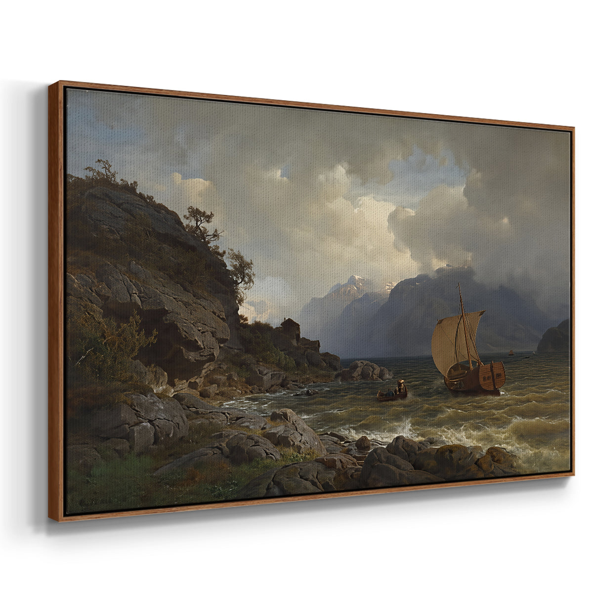From the Western Coast of Norway, 1862 - Floater Framed Canvas Print