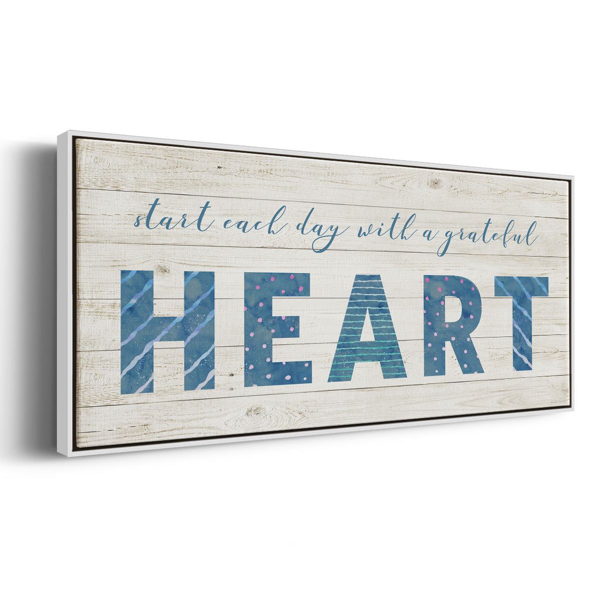 Grateful Heart - Floater Framed Canvas Print