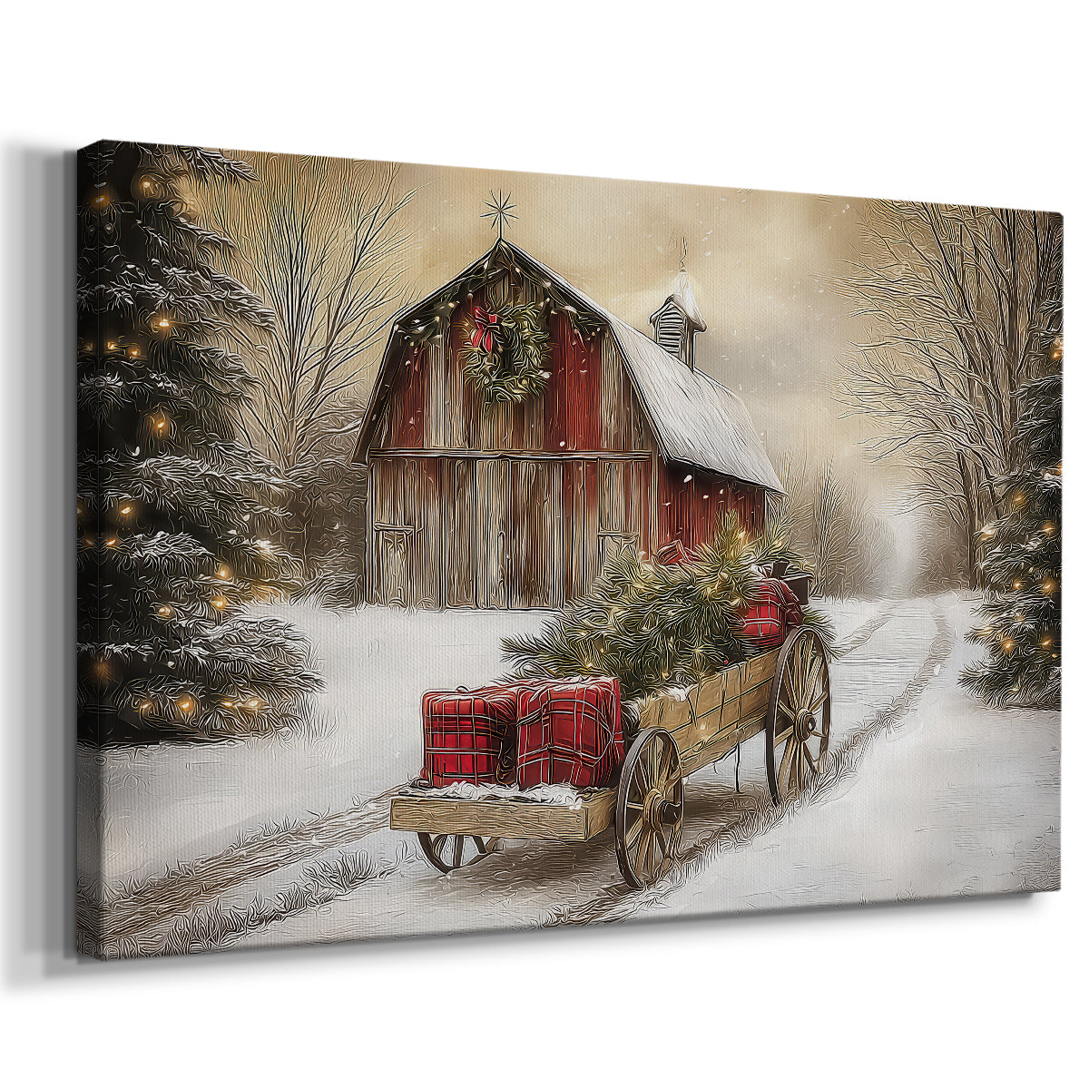 Village of Warm Lantern Promise - Canvas Art Print