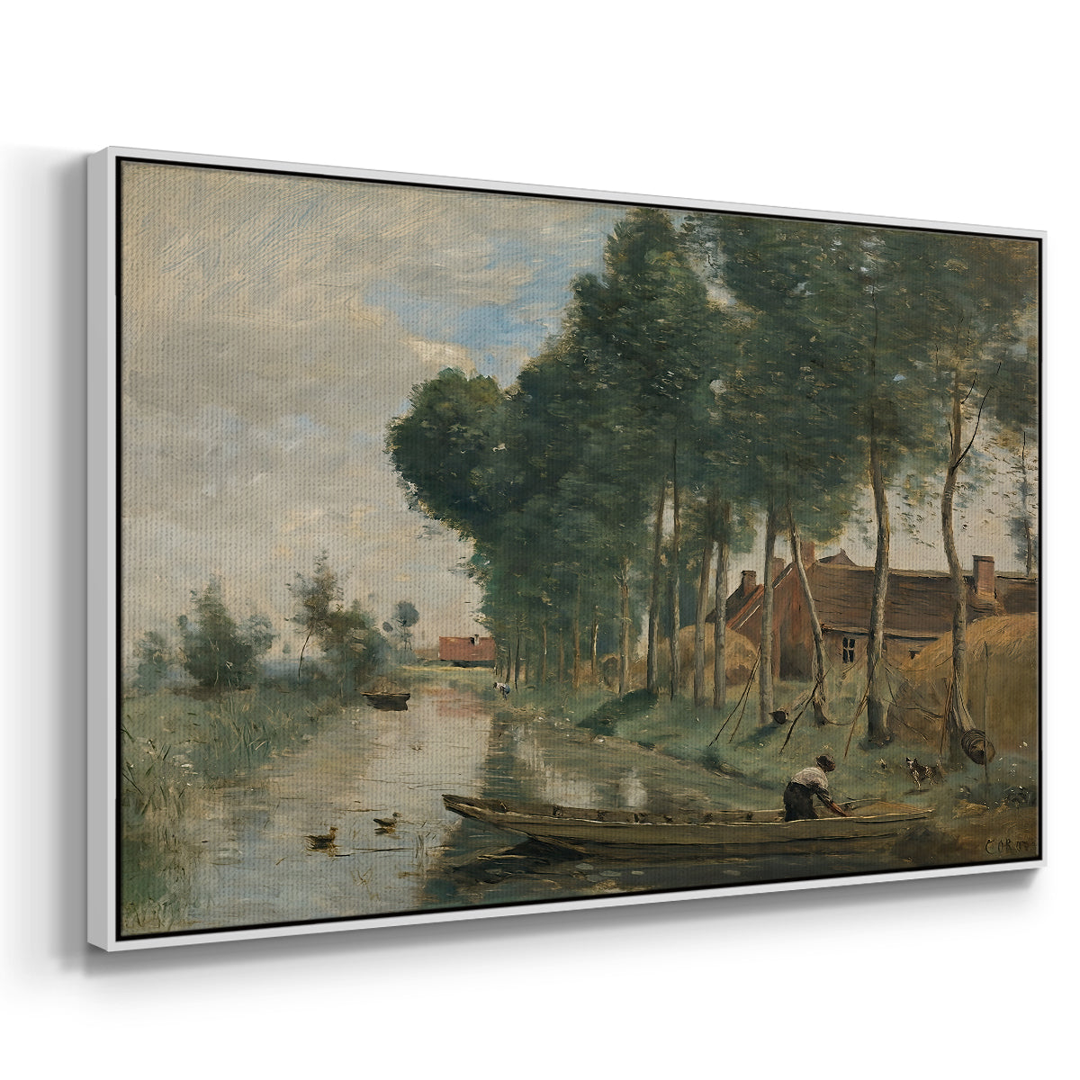 Landscape at Arleux-du-Nord, c. 1871-1874 - Floater Framed Canvas Print