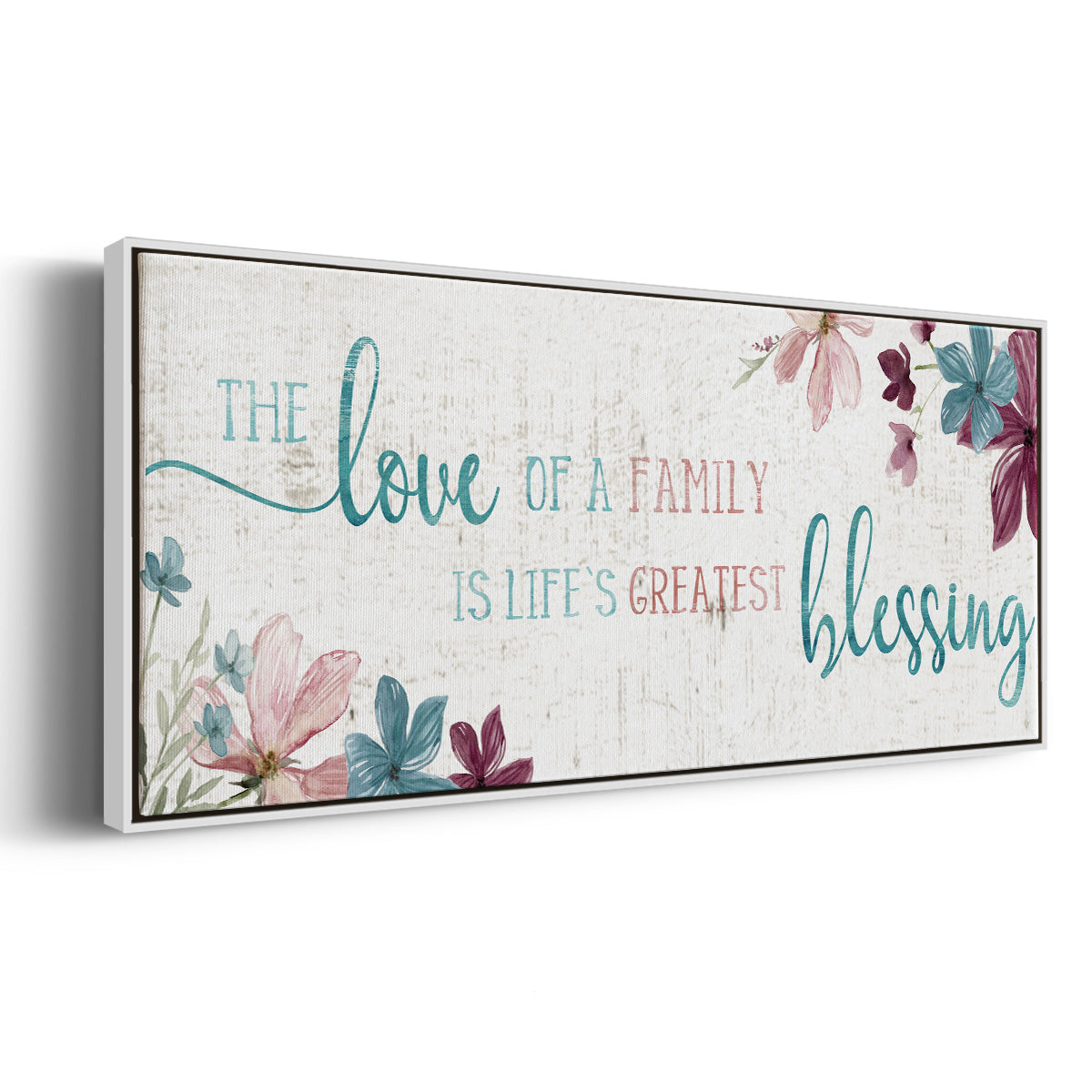 Family Blessing - Floater Framed Canvas Print