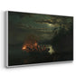 Spear Fishing on Lake Krøderen, 1851 - Floater Framed Canvas Print
