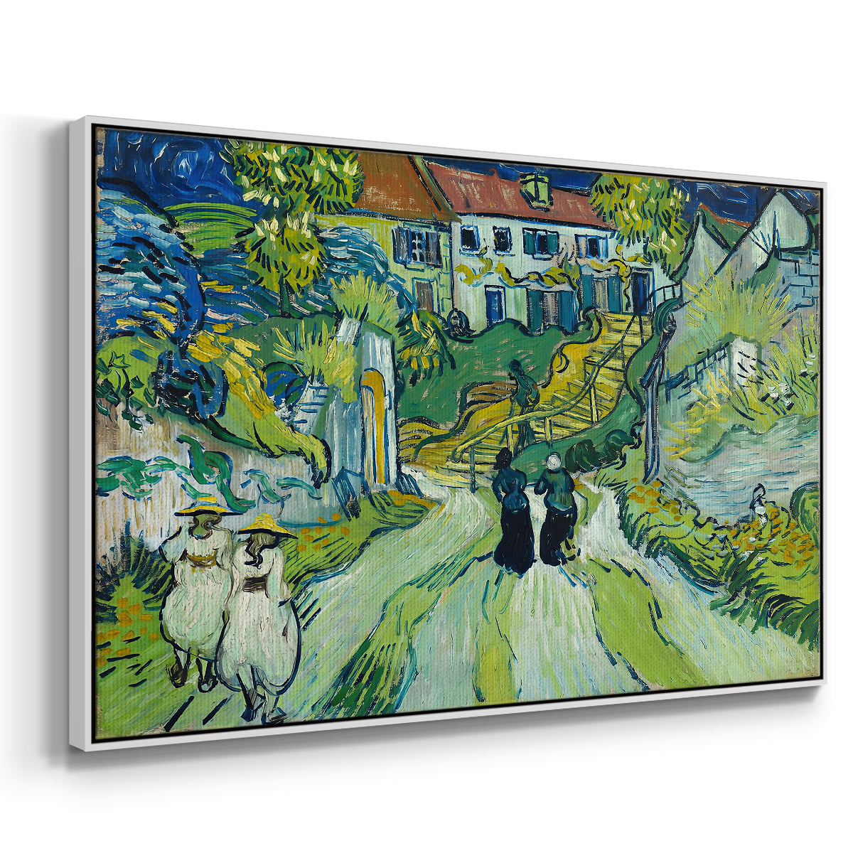Stairway at Auvers, 1890 - Floater Framed Canvas Print