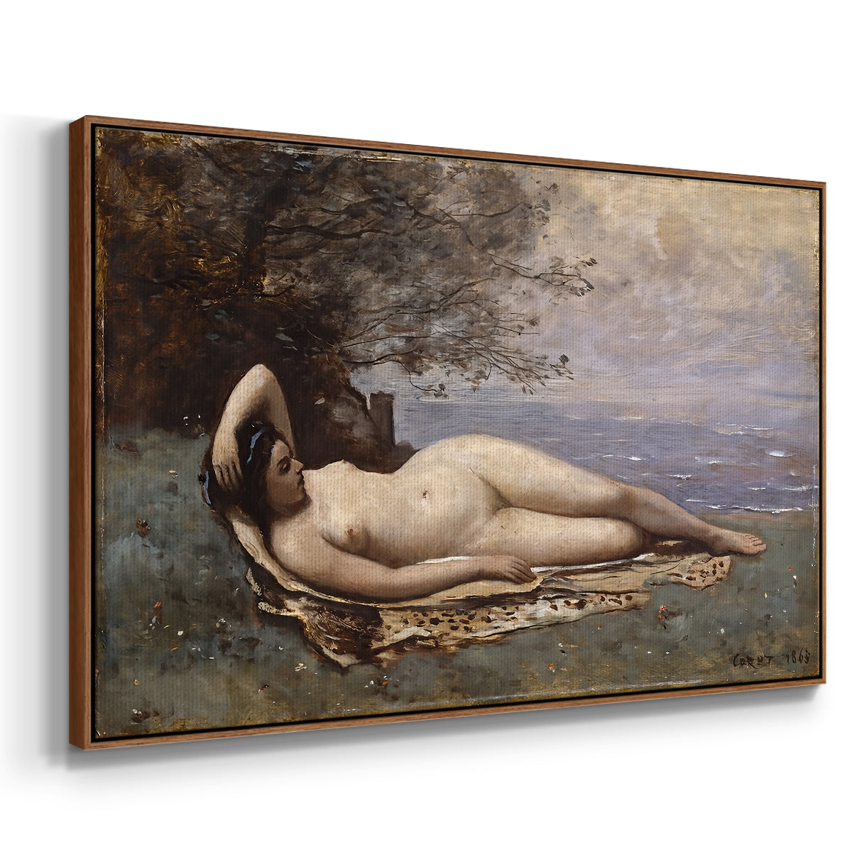 Bacchante by the Sea, 1865 - Floater Framed Canvas Print