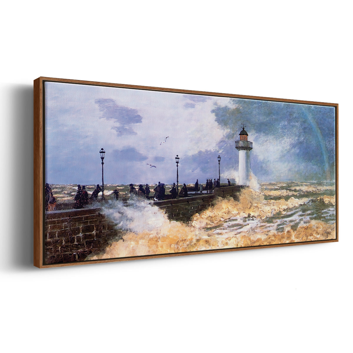 The Jetty at Le Havre, 1868 - Floater Framed Canvas Print