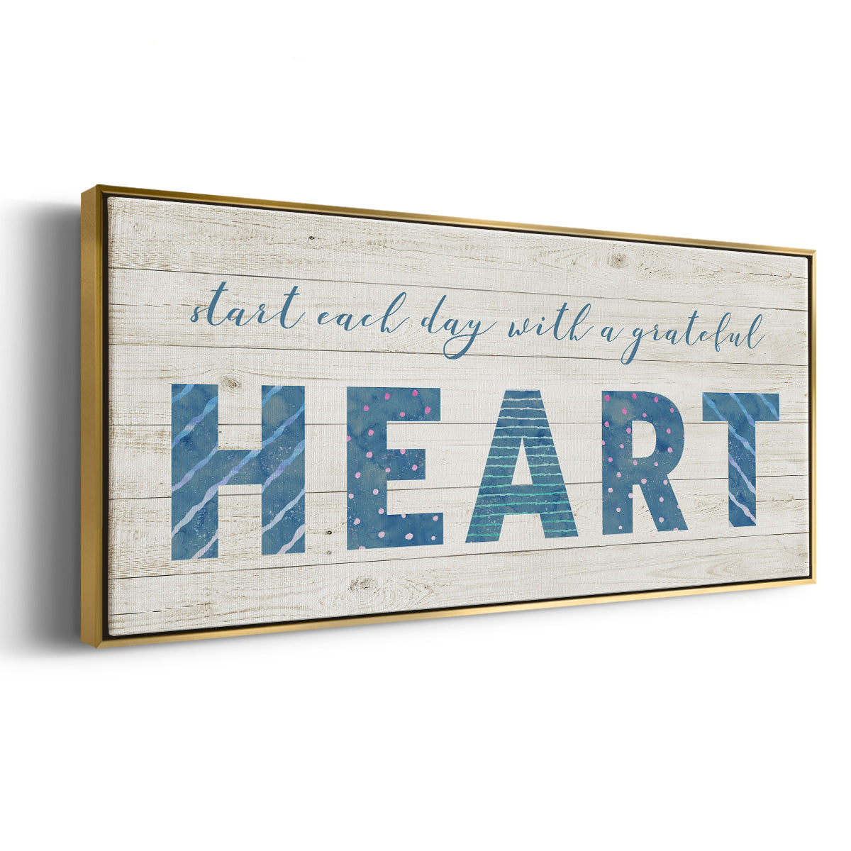 Grateful Heart - Floater Framed Canvas Print