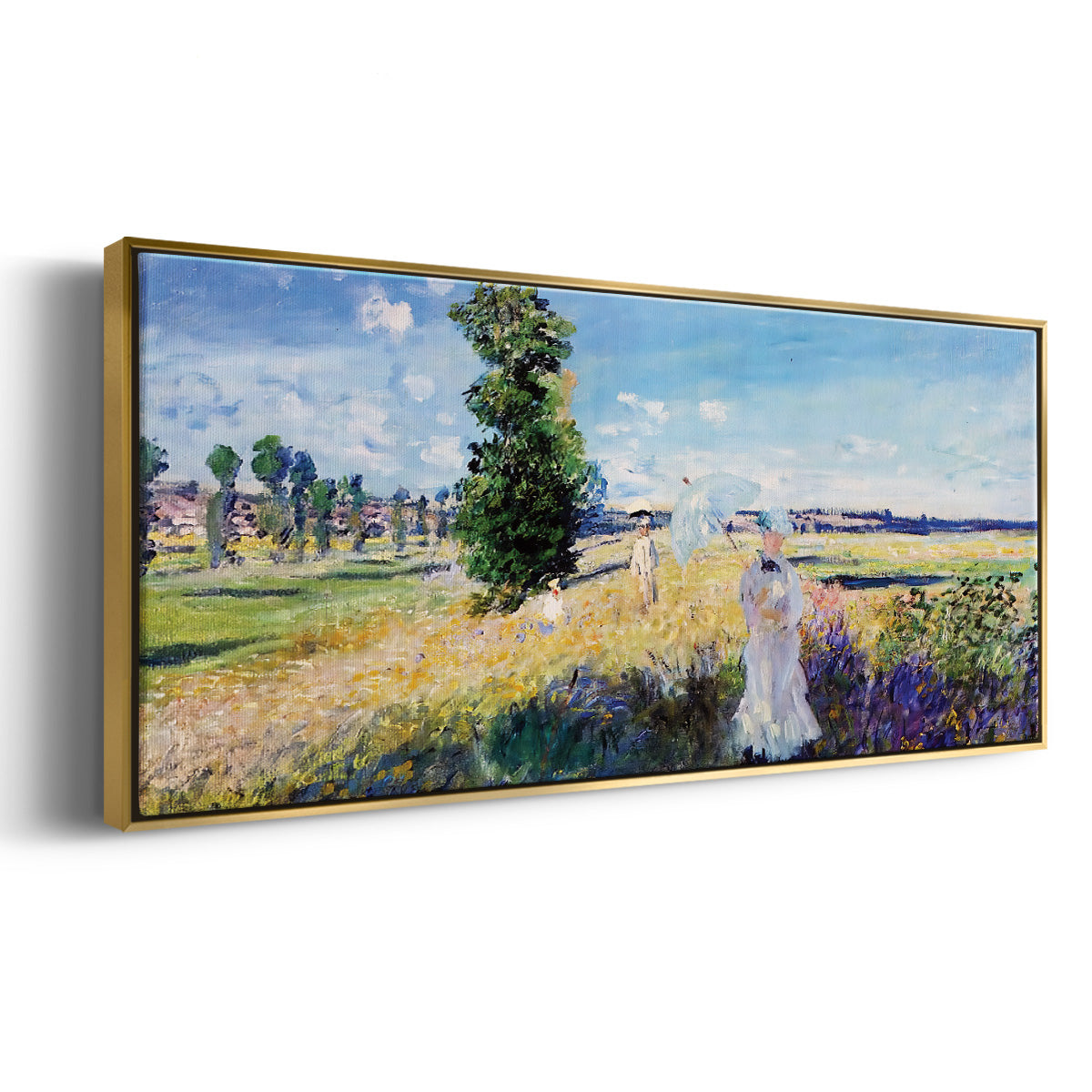 The Promenade, Argenteuil, 1875 - Floater Framed Canvas Print