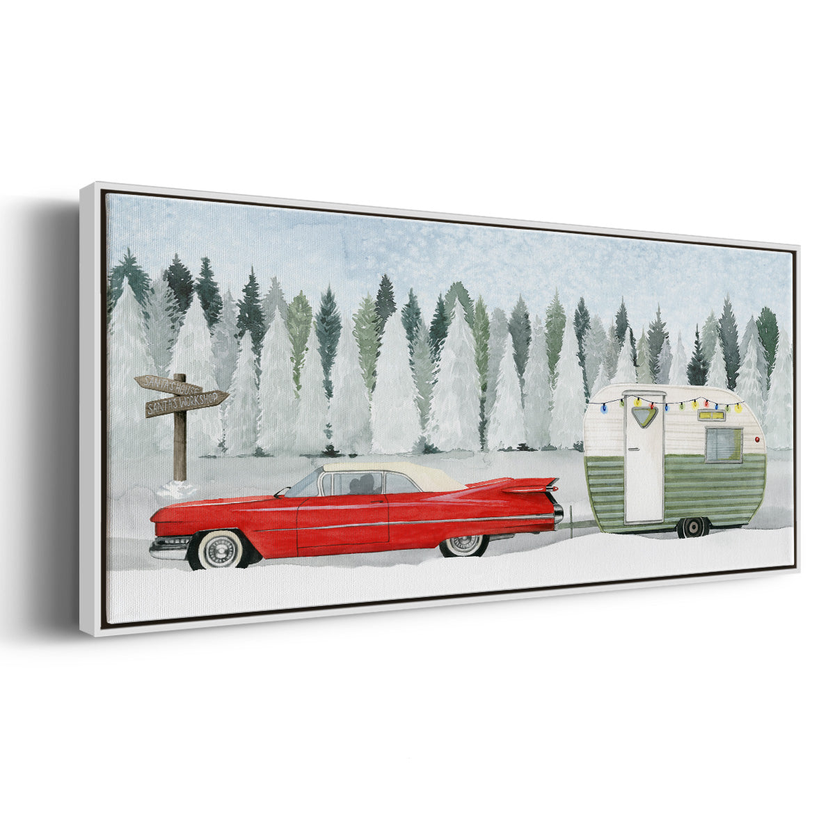 Holiday Roadtrip I - Floater Framed Canvas Print