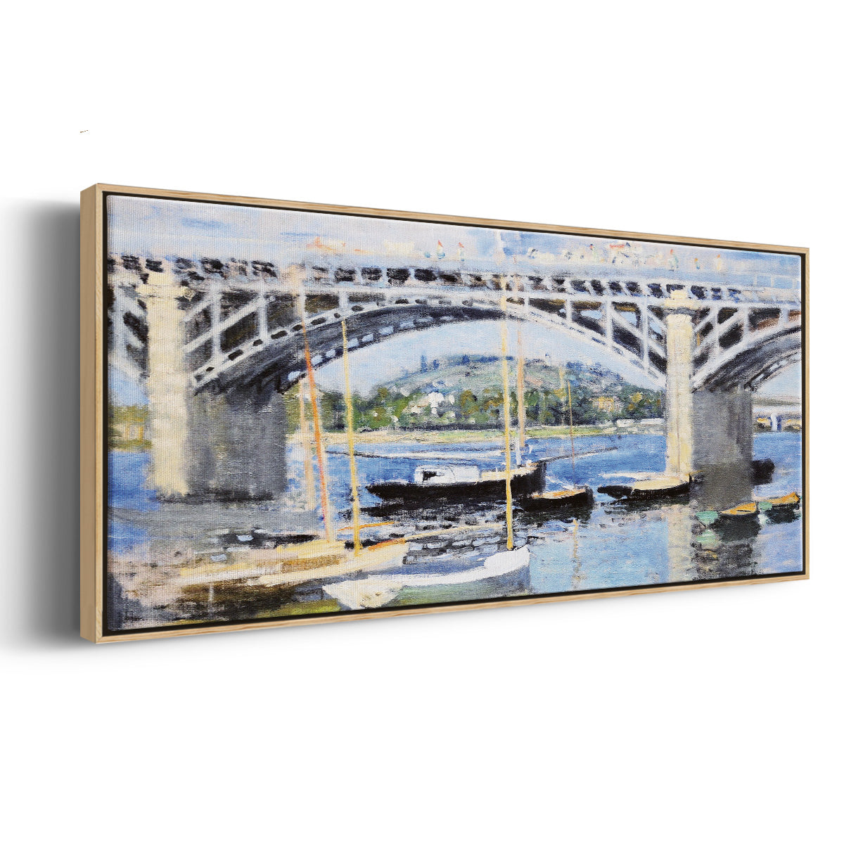 The Bridge Over the Seine, 1874 - Floater Framed Canvas Print