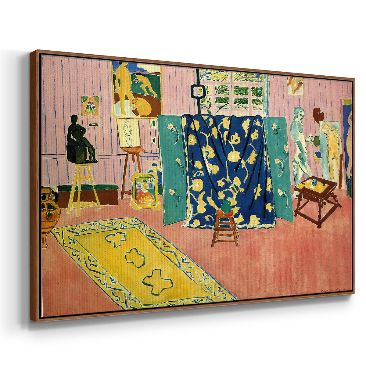 The Pink Studio (L'Atelier Rose), 1911 - Floater Framed Canvas Print