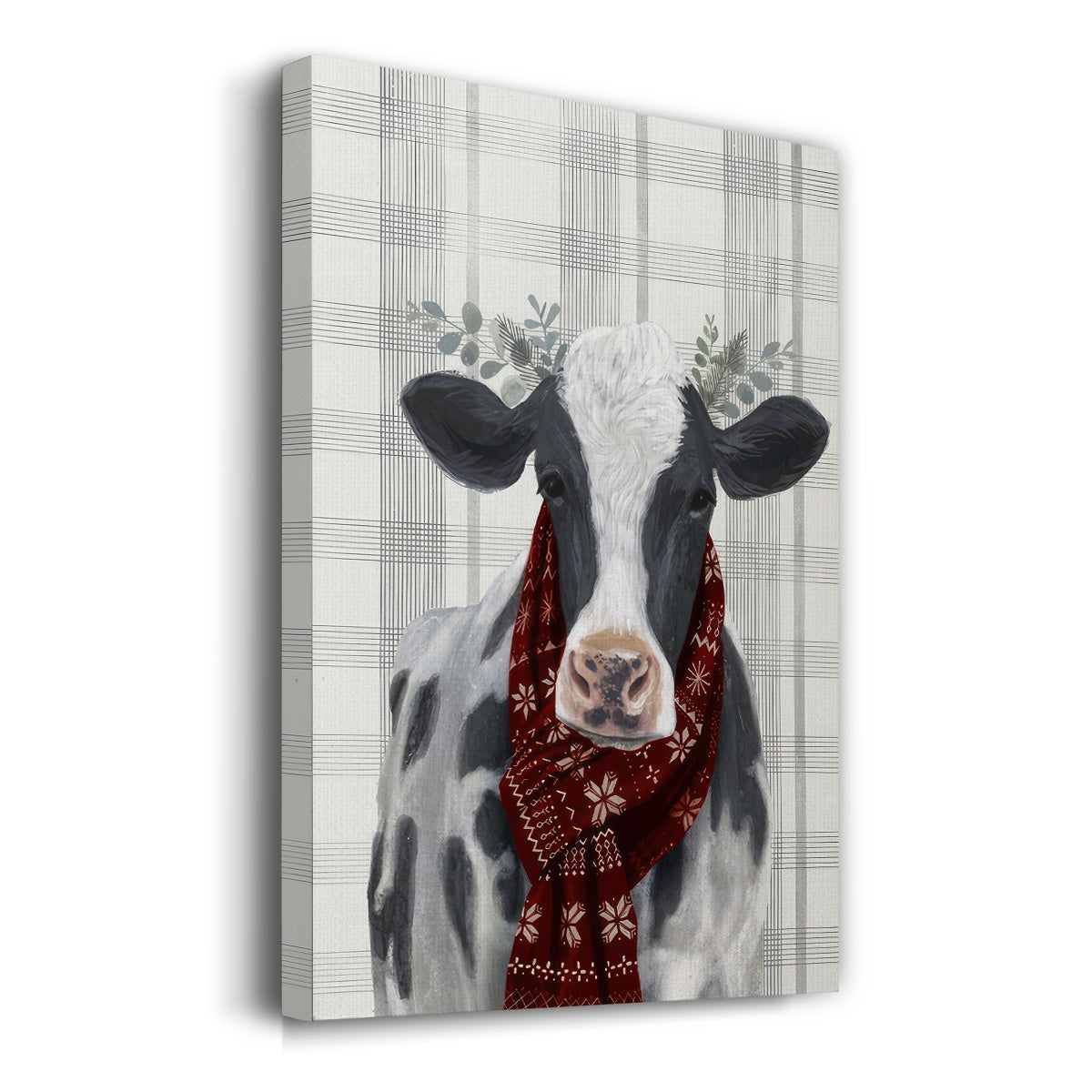 Yuletide Cow I - Gallery Wrapped Canvas