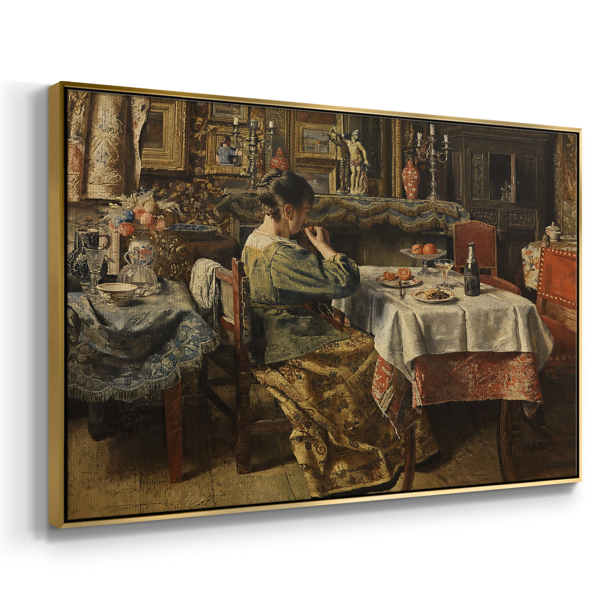 The Meal (De maaltijd), c. 1885 - Floater Framed Canvas Print