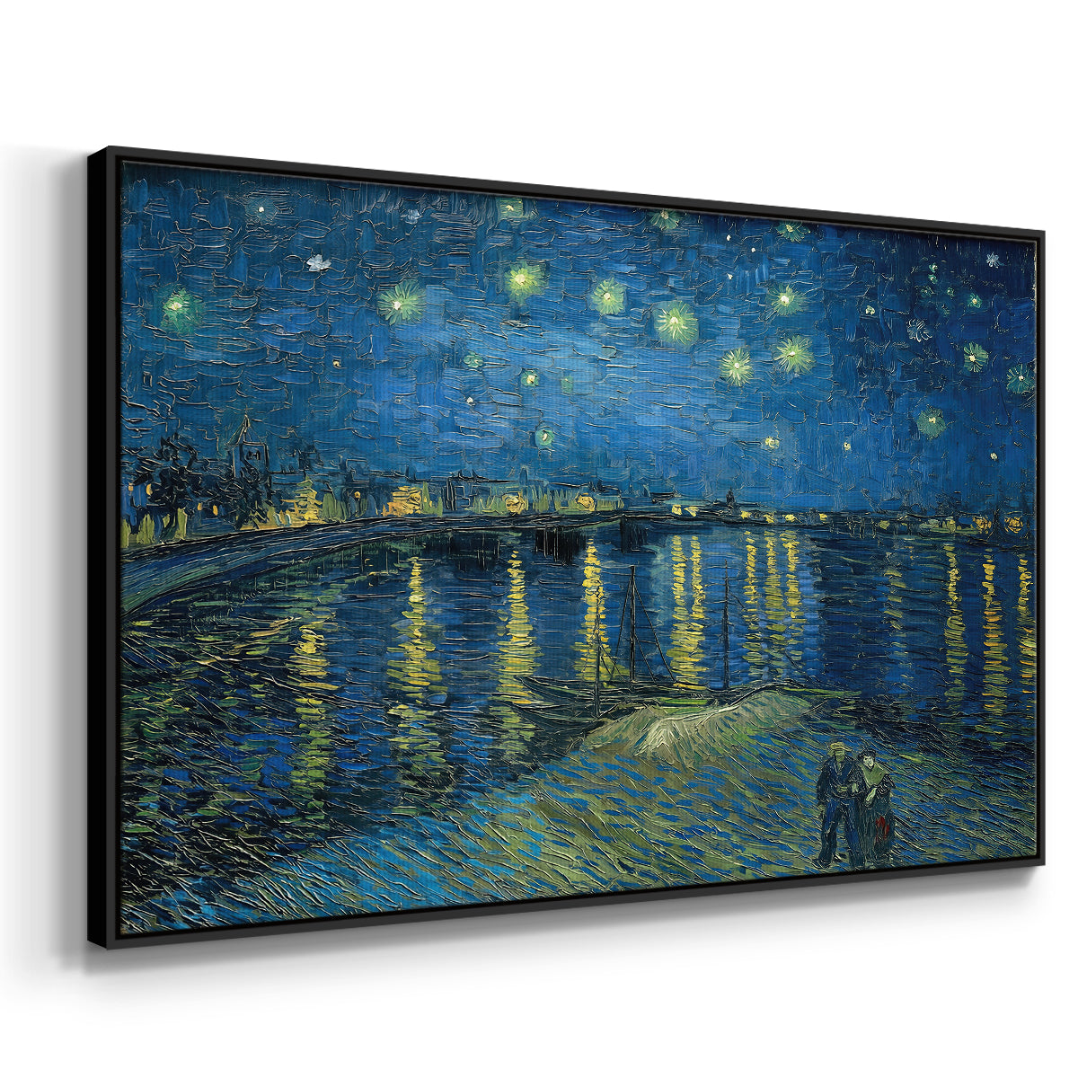 Starry Night Over the Rhône, 1888 - Floater Framed Canvas Print