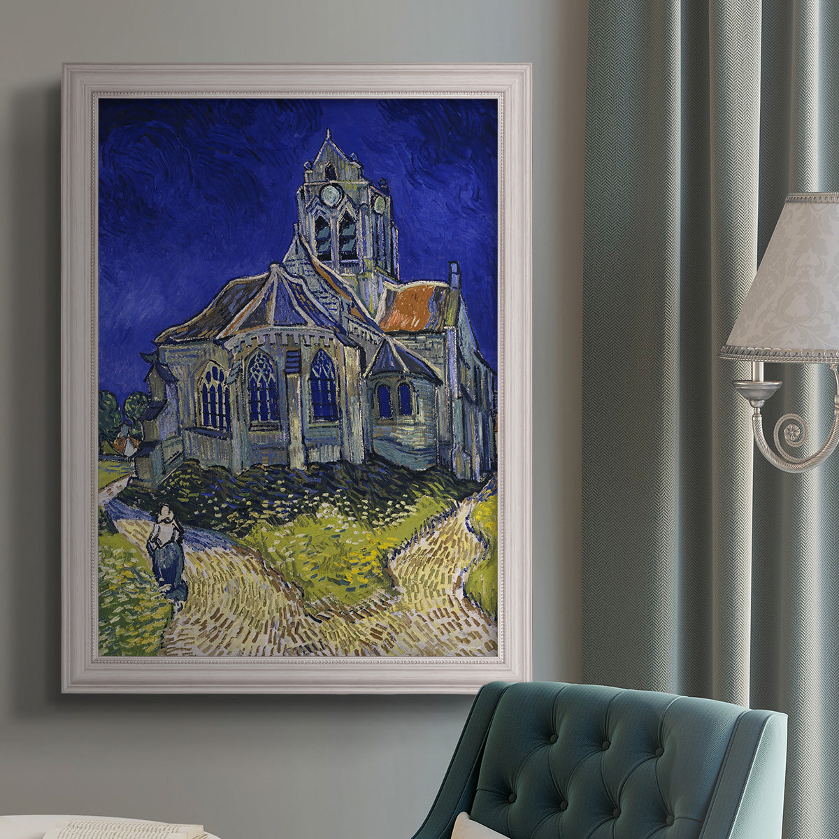 The Church at Auvers - Ornate Framed Canvas Print