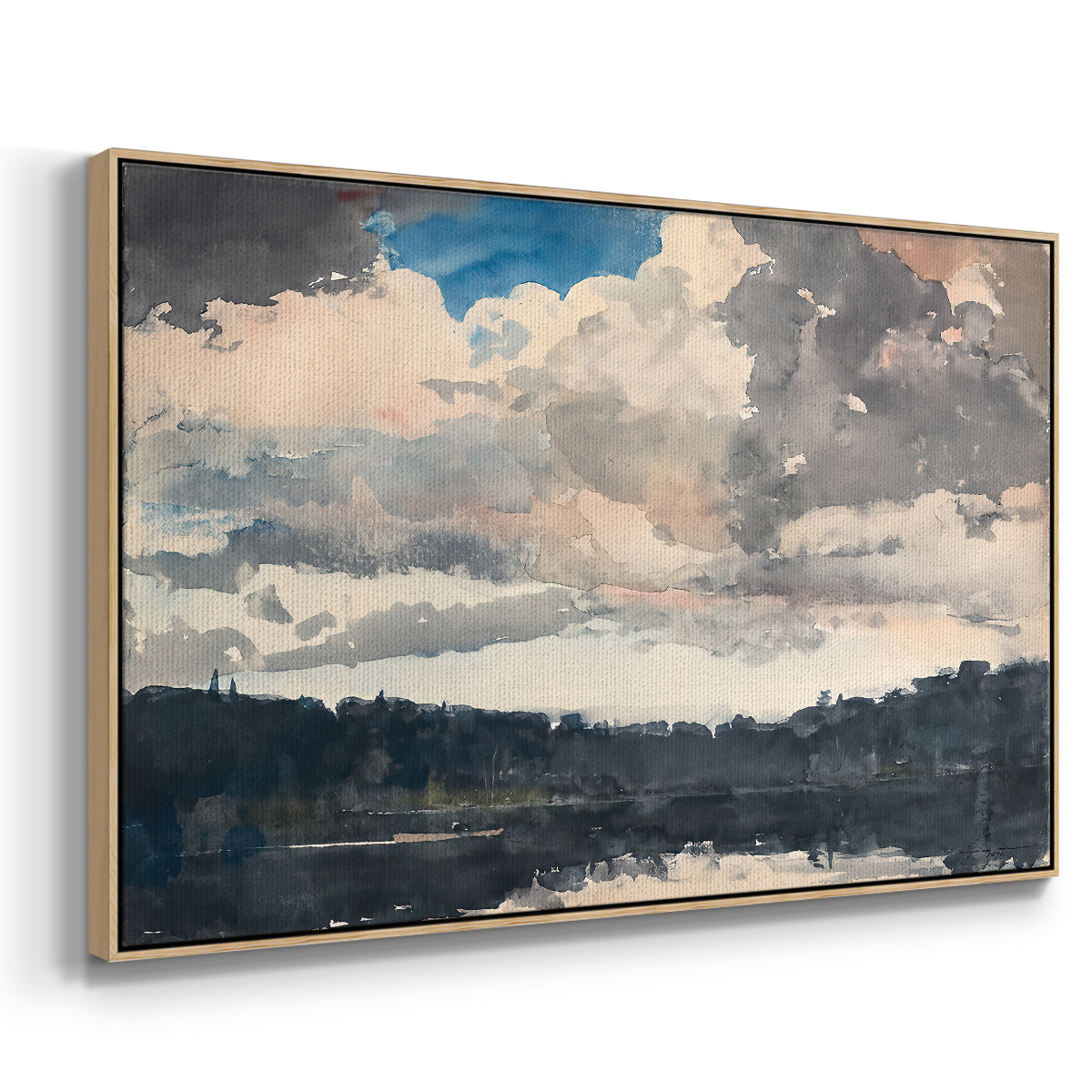 The Lone Boat, North Woods Club, Adirondacks, 1892 - Floater Framed Canvas Print