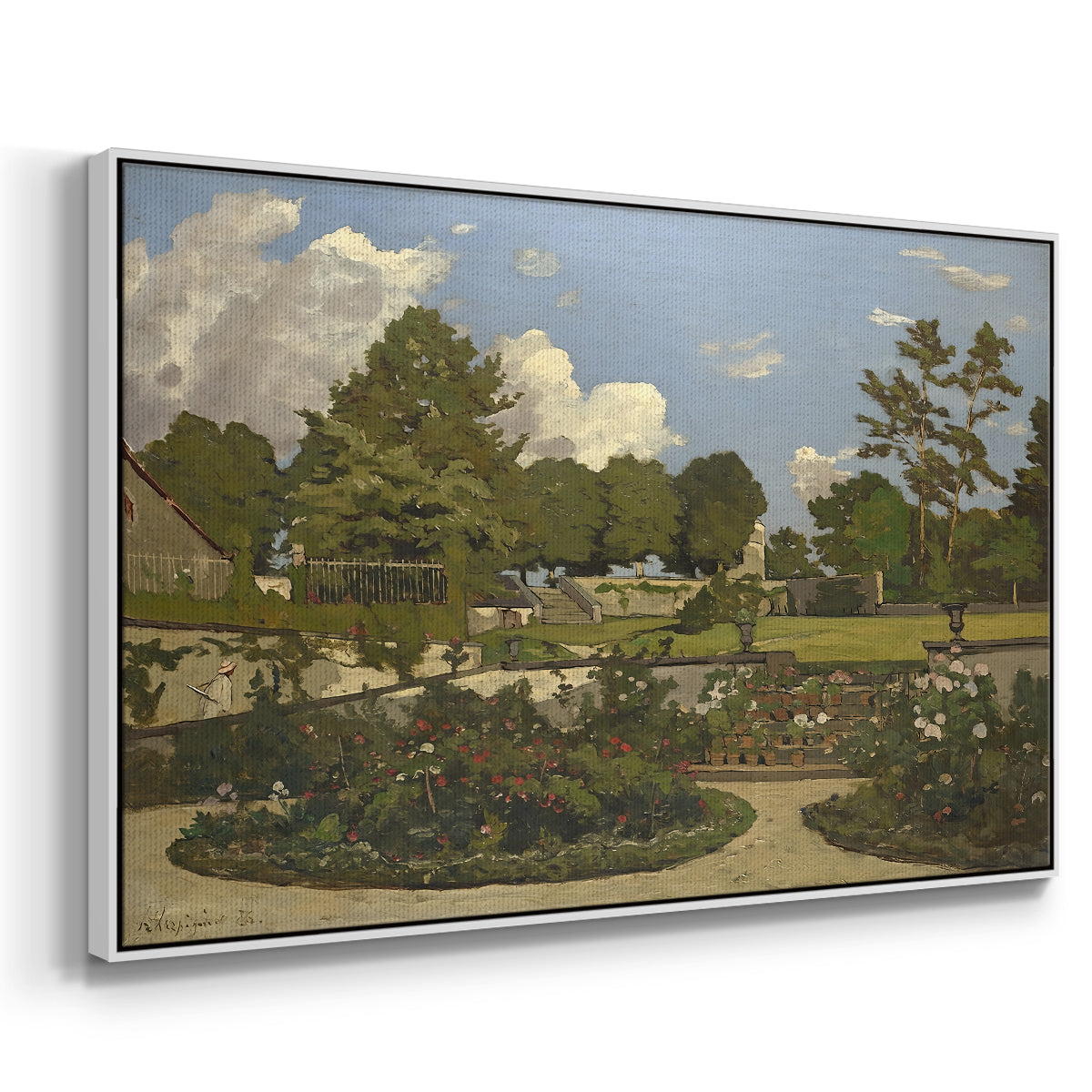 The Painter's Garden at Saint-Privé, 1886 - Floater Framed Canvas Print