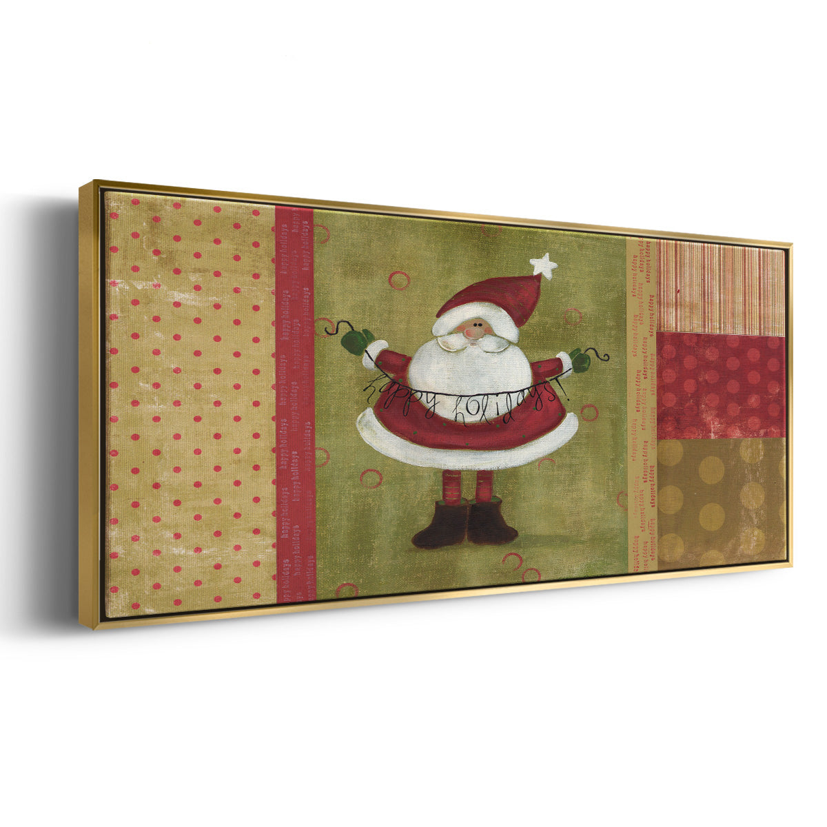 Holiday Santa - Floater Framed Canvas Print