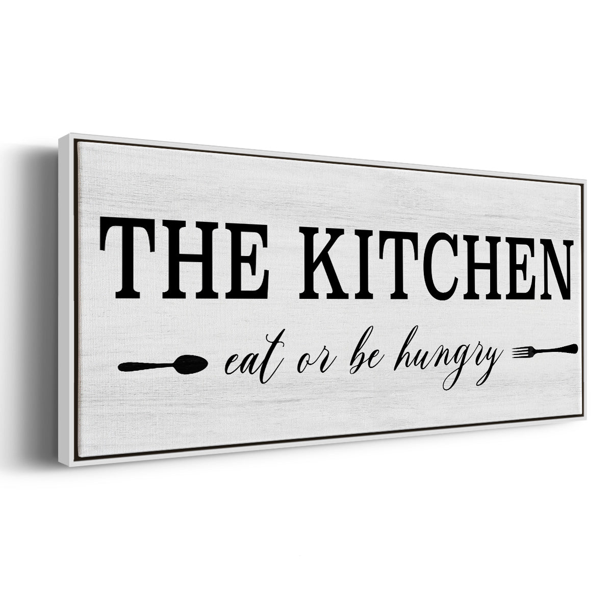 Eat Or Be Hungry - Floater Framed Canvas Print