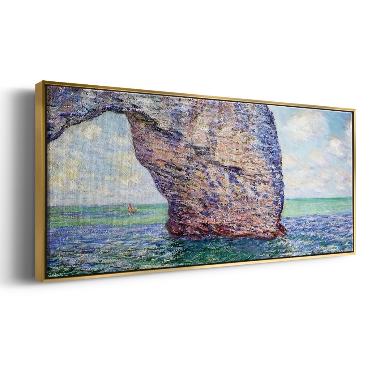 The Manneport at High Tide, 1885 - Floater Framed Canvas Print