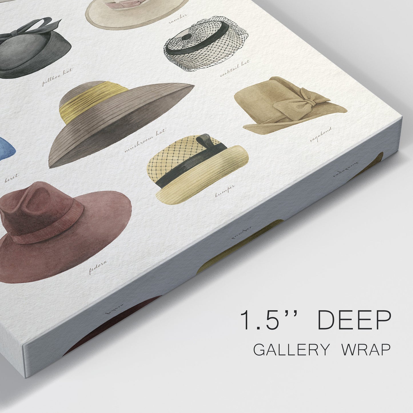 Vintage Hats III Premium Gallery Wrapped Canvas - Ready to Hang