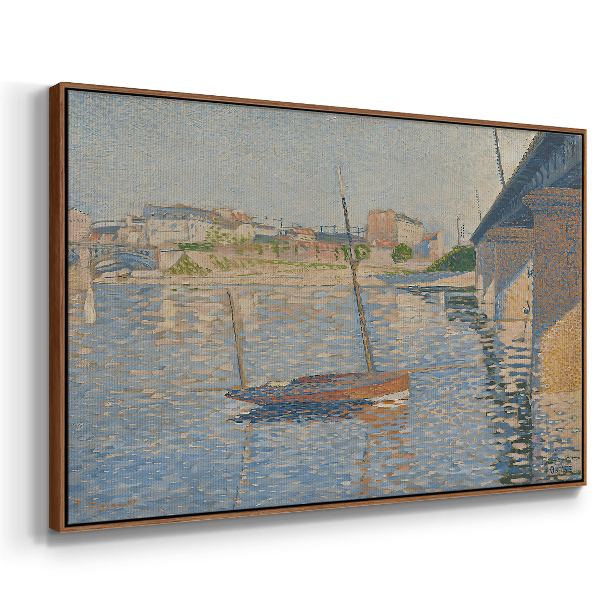 Le Clipper, Asnières, 1887 - Floater Framed Canvas Print