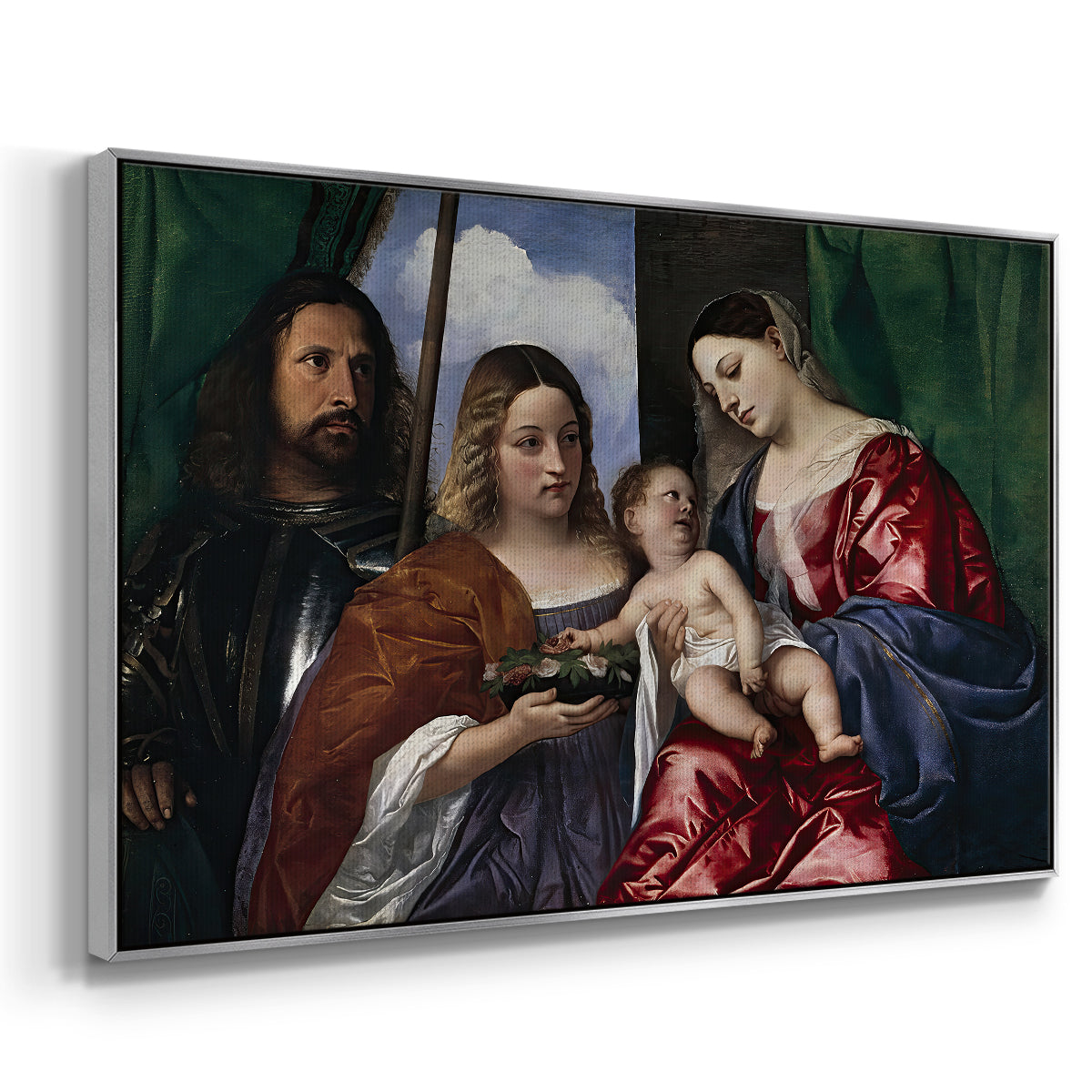 Madonna and Child with Saints Dorothy and George, c. 1516 - Floater Framed Canvas Print
