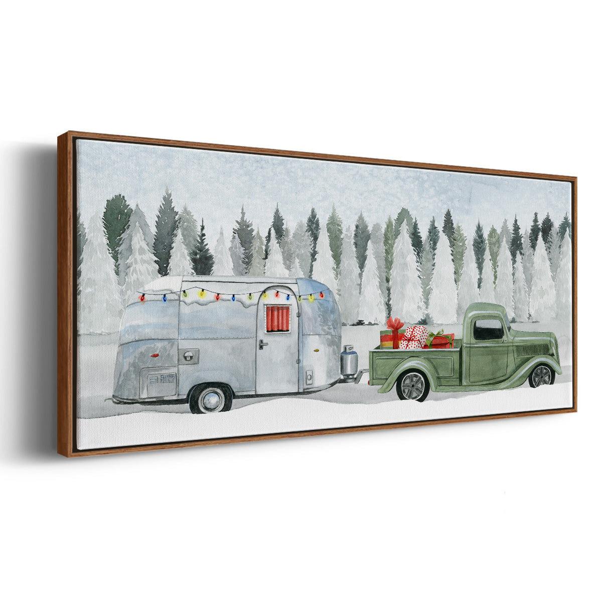 Holiday Roadtrip II - Floater Framed Canvas Print