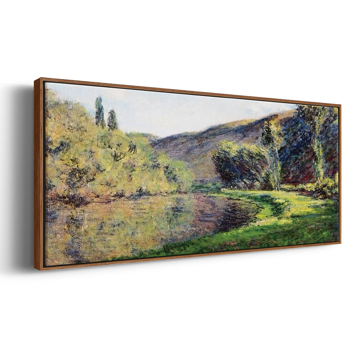 The Seine at Jeufosse, 1884 - Floater Framed Canvas Print