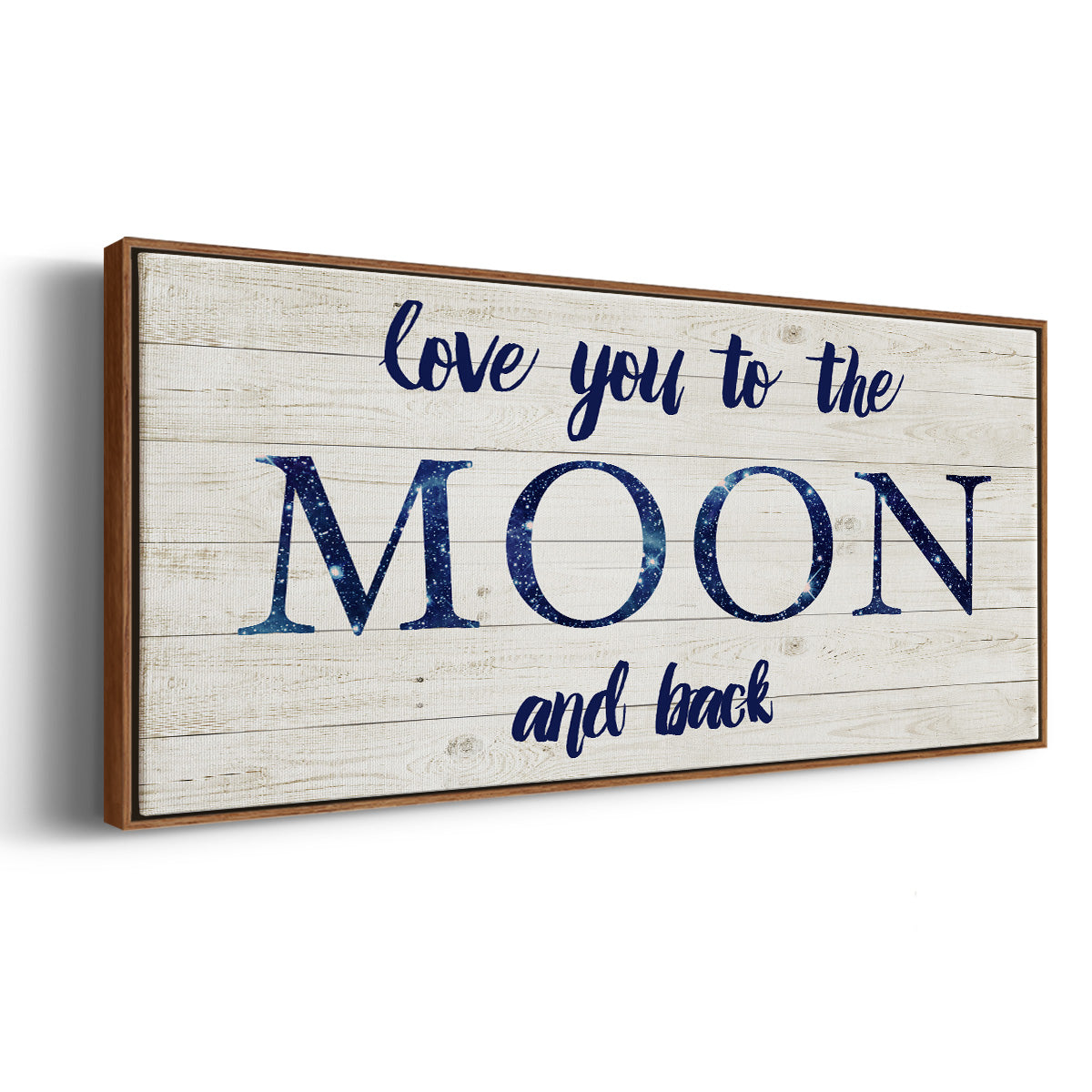 Moon and Back - Floater Framed Canvas Print