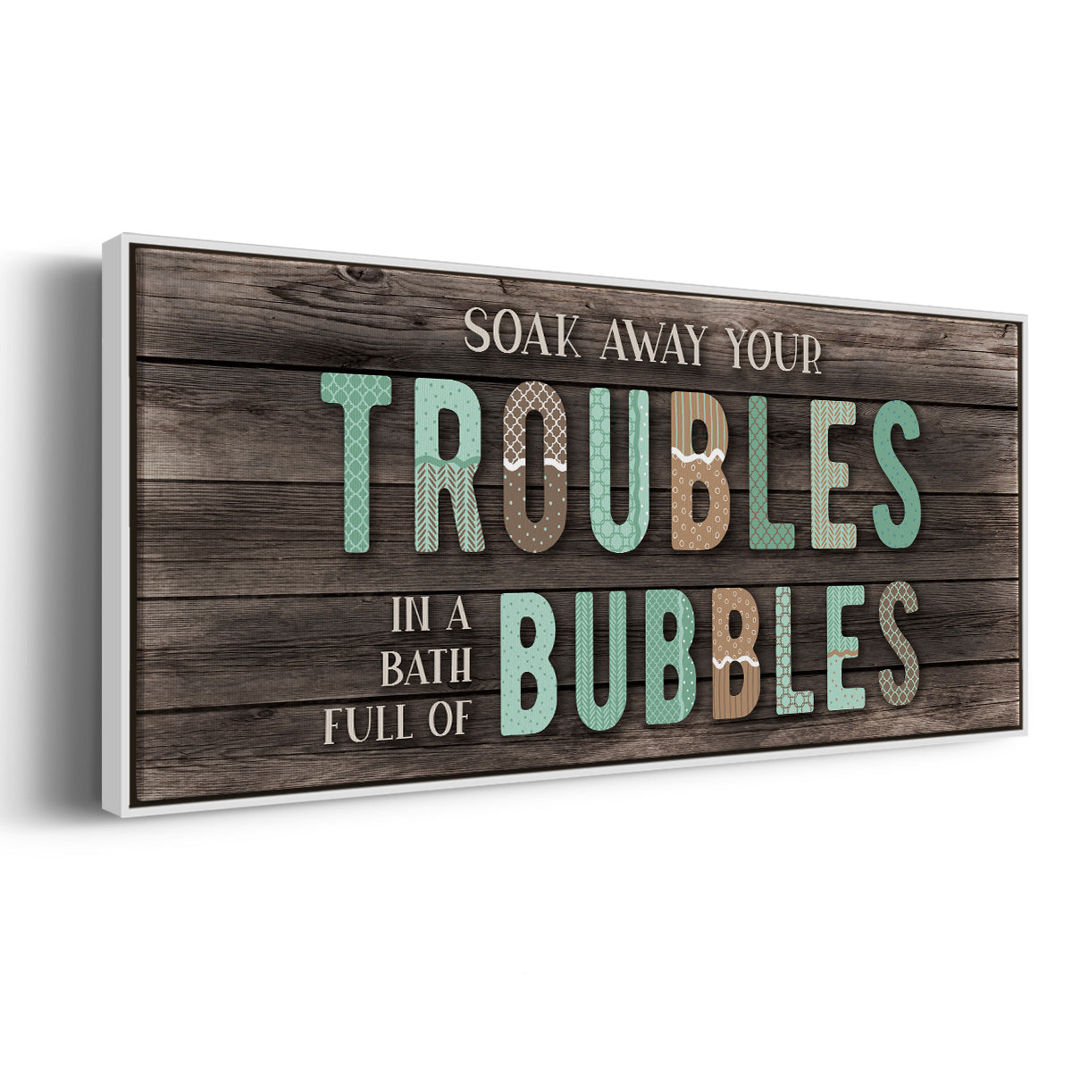 Troubles Bubbles - Floater Framed Canvas Print