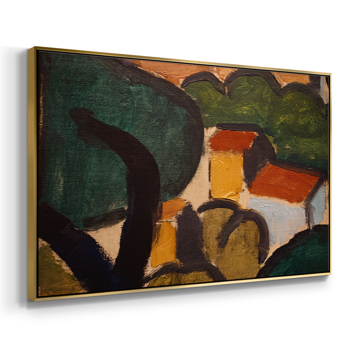 Landscape with Trees and Houses, c. 1905 - Floater Framed Canvas Print